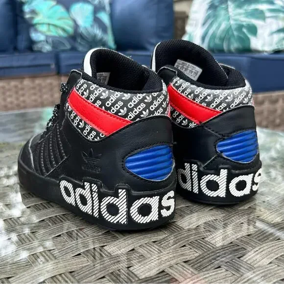 Adidas Retro Trefoil Style Kids High Top Sneakers Size 11K - Picture 1 of 9